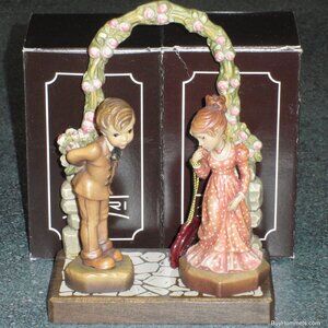 Anri Sarah Kay "Romantic Notions" and Young Man's Fancy" Figurines With Rosegate